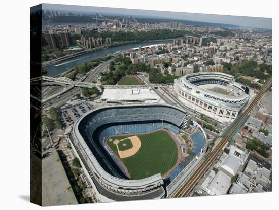 Old New York Yankees Stadium next to New Ballpark, New York, NY-null-Stretched Canvas