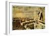 Old Notre Dame- View On Paris - Vintage Card-Maugli-l-Framed Art Print