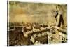 Old Notre Dame- View On Paris - Vintage Card-Maugli-l-Stretched Canvas