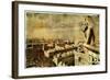 Old Notre Dame- View On Paris - Vintage Card-Maugli-l-Framed Art Print