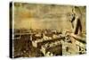 Old Notre Dame- View On Paris - Vintage Card-Maugli-l-Stretched Canvas