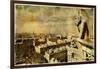 Old Notre Dame- View On Paris - Vintage Card-Maugli-l-Framed Art Print