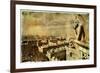 Old Notre Dame- View On Paris - Vintage Card-Maugli-l-Framed Art Print