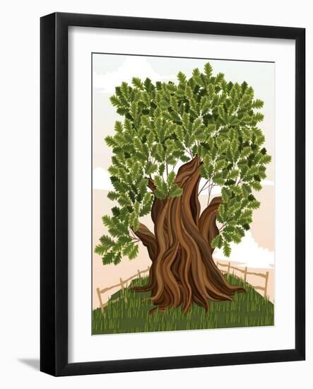 Old Oak Tree-Milovelen-Framed Art Print