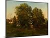 Old Oaks at Sunset (Oil on Canvas)-Henry Pember Smith-Mounted Giclee Print