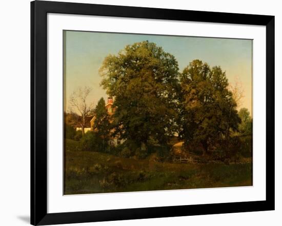 Old Oaks at Sunset (Oil on Canvas)-Henry Pember Smith-Framed Giclee Print