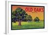 Old Oaks Pear Crate Label - Bryte, CA-Lantern Press-Framed Art Print