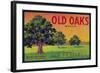 Old Oaks Pear Crate Label - Bryte, CA-Lantern Press-Framed Art Print