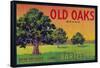 Old Oaks Pear Crate Label - Bryte, CA-Lantern Press-Framed Stretched Canvas
