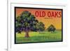 Old Oaks Pear Crate Label - Bryte, CA-Lantern Press-Framed Premium Giclee Print