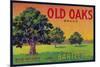 Old Oaks Pear Crate Label - Bryte, CA-Lantern Press-Mounted Premium Giclee Print