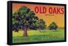 Old Oaks Pear Crate Label - Bryte, CA-Lantern Press-Framed Stretched Canvas