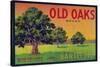 Old Oaks Pear Crate Label - Bryte, CA-Lantern Press-Stretched Canvas