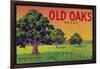 Old Oaks Pear Crate Label - Bryte, CA-Lantern Press-Framed Art Print