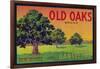 Old Oaks Pear Crate Label - Bryte, CA-Lantern Press-Framed Art Print