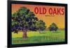 Old Oaks Pear Crate Label - Bryte, CA-Lantern Press-Framed Art Print