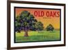 Old Oaks Pear Crate Label - Bryte, CA-Lantern Press-Framed Art Print