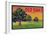 Old Oaks Pear Crate Label - Bryte, CA-Lantern Press-Framed Art Print