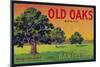 Old Oaks Pear Crate Label - Bryte, CA-Lantern Press-Mounted Art Print