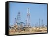 Old Oil Rigs at the Abseron Peninsula, Near Baku, Azerbaijan, Central Asia, Asia-Michael Runkel-Framed Stretched Canvas