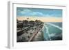 Old Orchard Beach, Maine - Eastern View from the Pier-Lantern Press-Framed Art Print