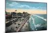 Old Orchard Beach, Maine - Eastern View from the Pier-Lantern Press-Mounted Art Print