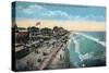 Old Orchard Beach, Maine - Eastern View from the Pier-Lantern Press-Stretched Canvas