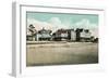 Old Orchard Beach, Maine - Exterior View of the Atlantic and Abbott Hotels-Lantern Press-Framed Art Print