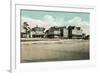Old Orchard Beach, Maine - Exterior View of the Atlantic and Abbott Hotels-Lantern Press-Framed Premium Giclee Print