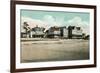 Old Orchard Beach, Maine - Exterior View of the Atlantic and Abbott Hotels-Lantern Press-Framed Premium Giclee Print