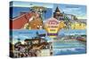 Old Orchard Beach, Maine - Greetings From with Scenic Views-Lantern Press-Stretched Canvas