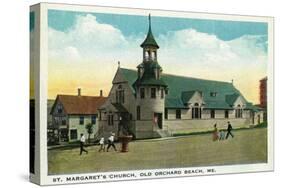 Old Orchard Beach, Maine - St. Margaret's Church Exterior-Lantern Press-Stretched Canvas