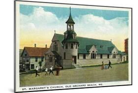 Old Orchard Beach, Maine - St. Margaret's Church Exterior-Lantern Press-Mounted Art Print