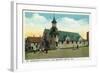 Old Orchard Beach, Maine - St. Margaret's Church Exterior-Lantern Press-Framed Art Print