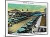 Old Orchard Beach, Maine, View of Crowded Parking Lot, the Pier-Lantern Press-Mounted Art Print