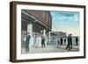 Old Orchard Beach, Maine, View of People Hanging out below the Pier-Lantern Press-Framed Art Print