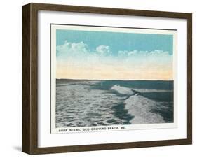Old Orchard Beach, Maine - View of Surf-Lantern Press-Framed Art Print