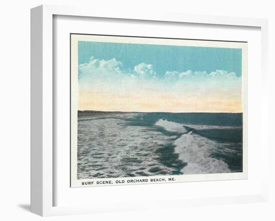 Old Orchard Beach, Maine - View of Surf-Lantern Press-Framed Art Print