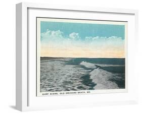 Old Orchard Beach, Maine - View of Surf-Lantern Press-Framed Art Print