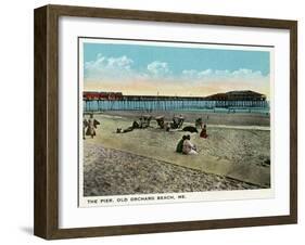 Old Orchard Beach, Maine - View of the Pier-Lantern Press-Framed Art Print