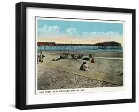 Old Orchard Beach, Maine - View of the Pier-Lantern Press-Framed Art Print