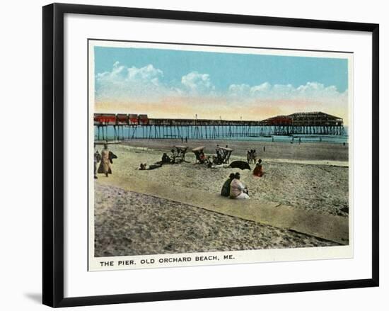 Old Orchard Beach, Maine - View of the Pier-Lantern Press-Framed Art Print