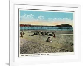 Old Orchard Beach, Maine - View of the Pier-Lantern Press-Framed Art Print