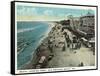 Old Orchard Beach, Maine - West View of Beach-Lantern Press-Framed Stretched Canvas