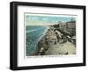 Old Orchard Beach, Maine - West View of Beach-Lantern Press-Framed Art Print