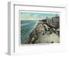 Old Orchard Beach, Maine - West View of Beach-Lantern Press-Framed Art Print