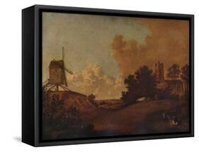 Old Orford Church and Mill, Suffolk, c1782-John Crome-Framed Stretched Canvas