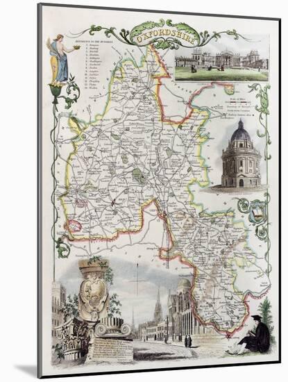 Old Oxfordshire Map-marzolino-Mounted Art Print