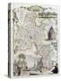 Old Oxfordshire Map-marzolino-Stretched Canvas
