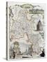 Old Oxfordshire Map-marzolino-Stretched Canvas